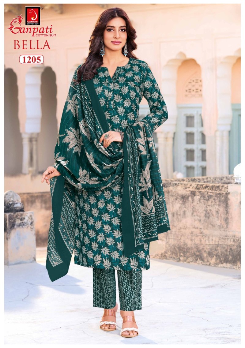 Bella Pant Vol 12 By Ganpati Printed Cotton Dress Material 